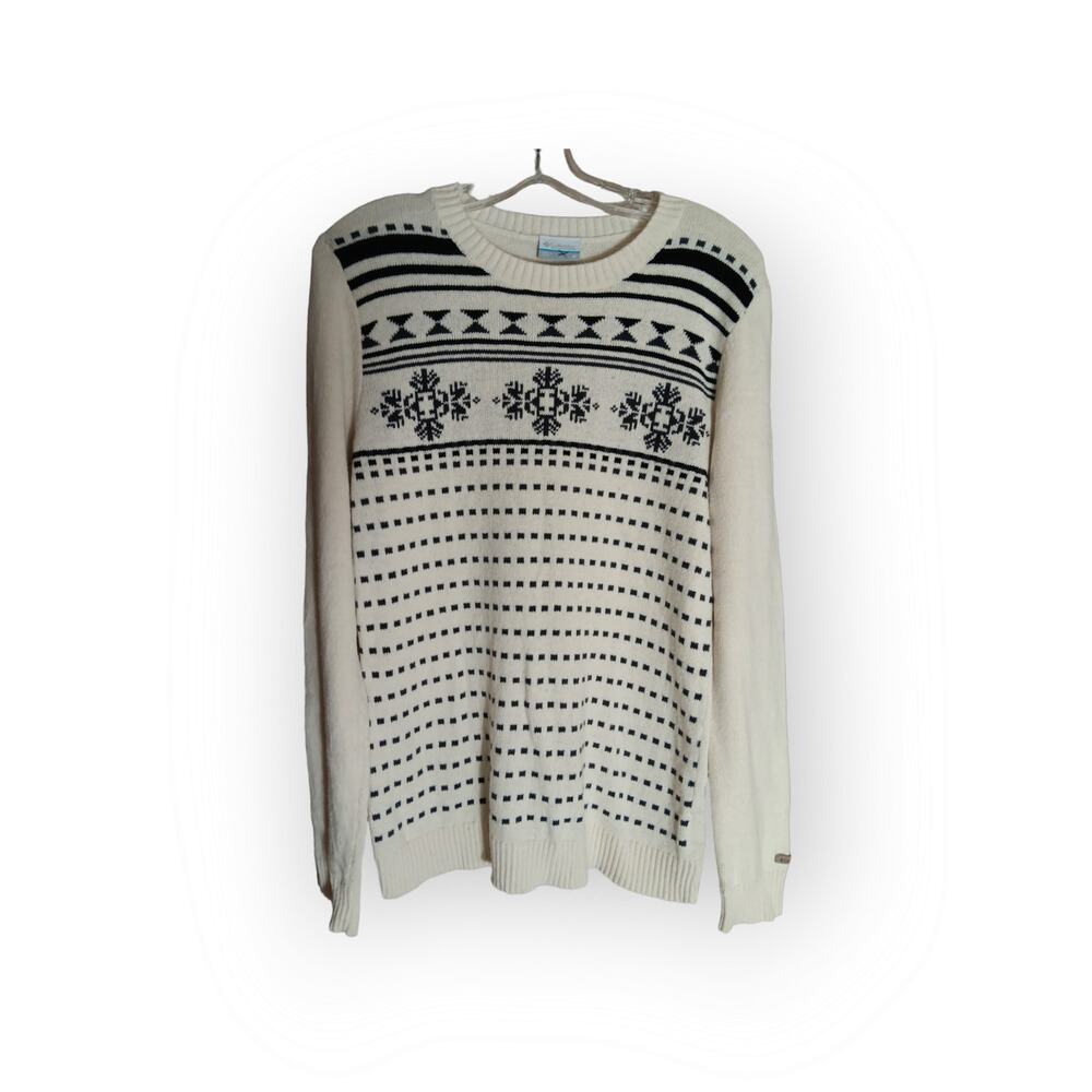 Columbia Sportswear Fair Isle Sweater Cotton/Wool Blend Medium